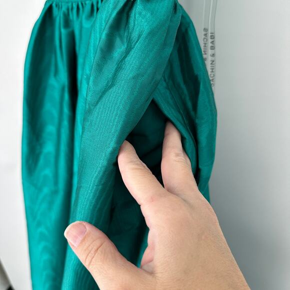 Sachin + Babi Kenzia Plunge Full Length Embellished Moire Taffeta Gown 10 - Picture 5 of 11